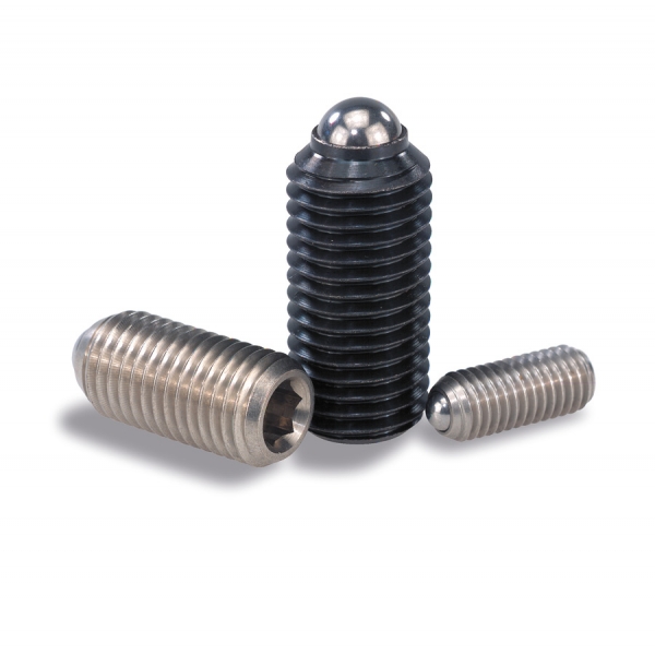 Spring plunger with bead and hexagonal socket